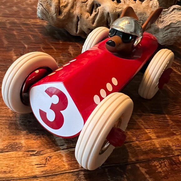 Playforever Rufus Patrick Toy Car Red Dog Racer Vintage Style - Picture 3 of 10
